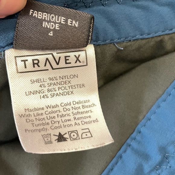 Eddie Bauer Horizon teal blue skort w/ built-in shorts & zip security pocket, 4 - Picture 6 of 8